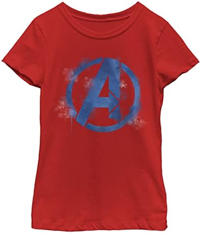Marvel Little, Big Avengers Spray Logo Girls Short Sleeve Camise