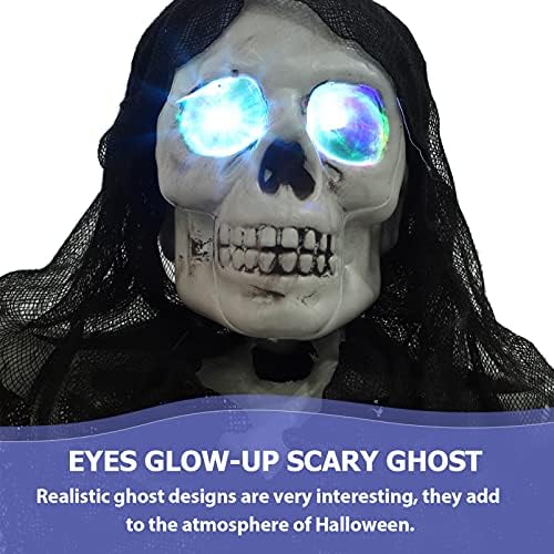 Bestoyard Decor Outdoor Decoração de Halloween Ornamento de fantasma Light Up Ghost Grim Grim Creepy Horriby Scary Sushing