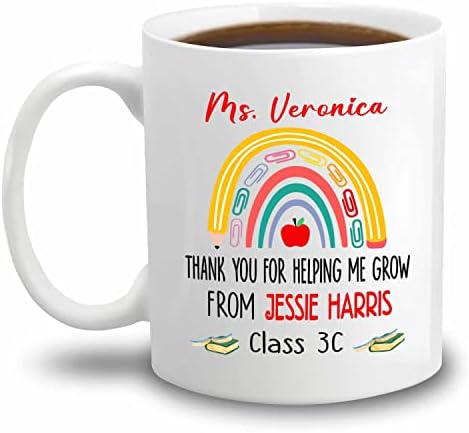 Professores personalizados Presentes de caneca de café, obrigado por me ajudar
