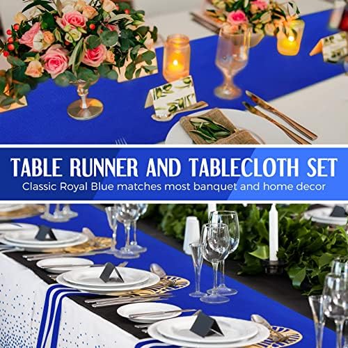 Breling 24 pacotes Casamento Mesa de cetim Runner Toelas de mesa de plástico descartáveis ​​54 x 108 polegadas de mesa