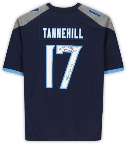Ryan Tannehill Tennessee Titans Autografou a Marinha Nike Jersey com inscrição Tannessee - camisas da NFL autografadas