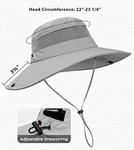Chapéu de sol com rabo de cavalo para mulheres, Sun UV Protection UPF50+ Hat de caminhada de safari à prova d'água para mulheres