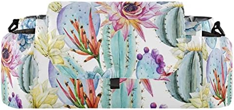 Sinestour Watercolor Cactus Flowers Stroller Organizador com suporte de carrinho de carrinho de copo Saco organizador de carrinho