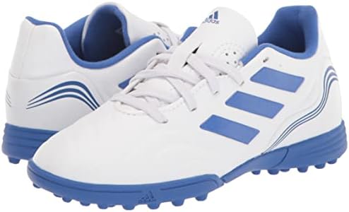 Adidas Copa Sense.3 Sapato de futebol de grama, Indigo branco/azul/legado, 5 Usissex Big Kid