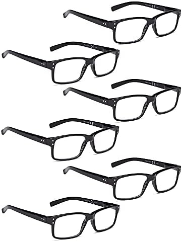 LUR 6 Pacote óculos de leitura clássicos + 3 pacotes de óculos de leitura de metal meio arcados