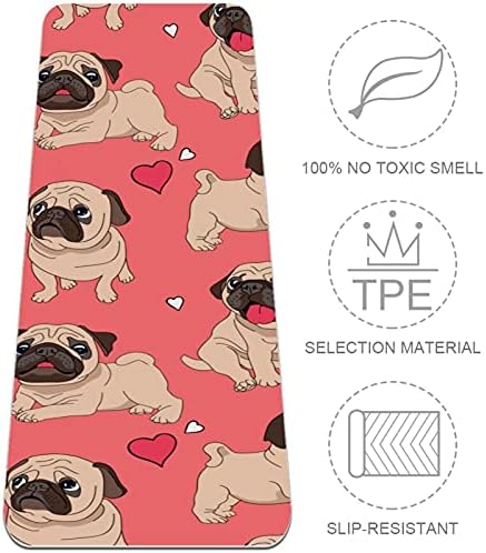 Siebzeh Clever Pink Pug Dog Pet Premium Premium grosso de ioga MAT ECO AMICIAL DE RORBO