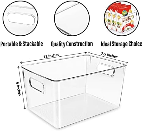 Libes de armazenamento de plástico transparente, perfeito para organização de cozinha ou organização e armazenamento de