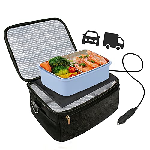 Alimento mais quente de alimentos para carro portátil 12V forno pessoal para lancheira de calor de carro com alça de ombro