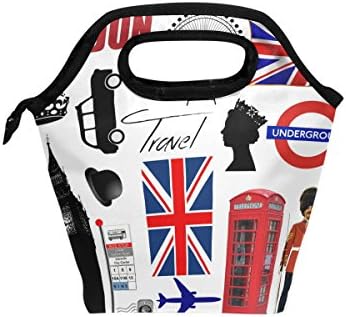 Heoeh Awesome London UK Flag Paris Bolsa de lancho