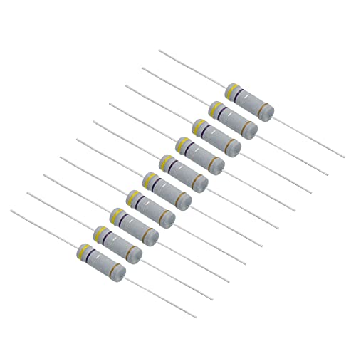 Patikil 3watt 0,47 ohm resistor de filmes de carbono, 20 pcs 5% Resistores de tolerância a anel colorido de chumbo axial para projetos de bricolage e experimentos