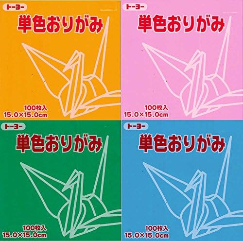 Toyo Origami Papel Single Color - Green - 15cm, 100 folhas