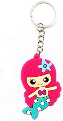 Cheesandu 24pcs Chave de keychain PVC Keyring Kids Sereia de festas temáticos favoritos pinata stuffers, sacolas de