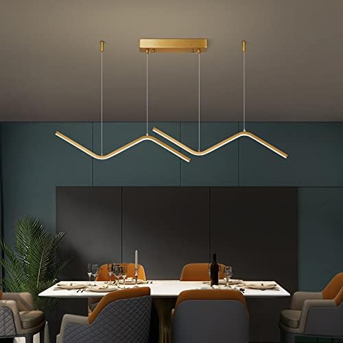 Wlbhwl Moderno Moderno Brass M Tipo de lustre de escurecimento LED para a luz da sala de estar Luz para luminária de