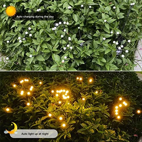 2 Pack Firefly Lights Solar Firefly ao ar livre Luz, Luzes de Firefly Solares à prova d'água ao ar livre, influência do vento,