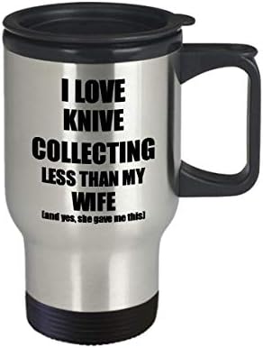 Knive Collecting Husband Travel Caneca Funny Valentine Gift Idea para meu marido da esposa I Love Coffee Tea Chá 14 oz Isoll