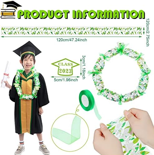 Junkin 24 Set Graduation Candy Lei Making Kit Class de 2023 Hawaiian Lei Candy Lei Tubing Lei Bags Parabéns Grad Lei Lei Lei Ribbons