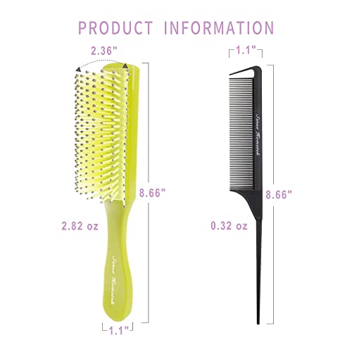 Prancagem de cabelo de estilo para cabelos encaracolados, incluindo uma escova de defesa de 9 linhas e 3 pentes de