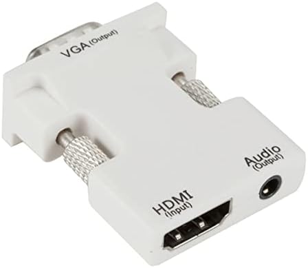 Moudoauer Plug and Play HDMI para VGA Adaptador com Audio Masculino VGA para Feminino HDMI Laptop para Acessório de TV Parte