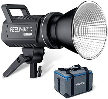 FELLWORLD FL125D 125W Vídeo Luz e FSP90 Softbox parabólico de 90cm, US 3 plugue de plugue do cabo de alimentação