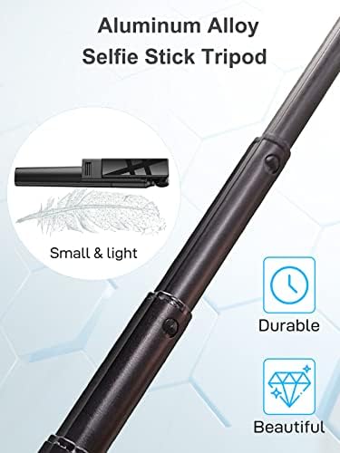 Selfie Stick Tripé com Tripé Bluetooth Remote, Extendível Selfie Stick com remoto sem fio destacável, para iPhone