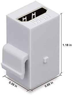 Victar 5k HDMI Keystone 4K Couplador feminino para fêmea não encaixe o snap-in para placa de parede-branco