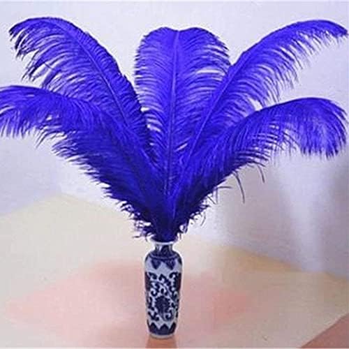 Zamihalaa Royal Blue Fluffy Avestruz Feather 15-70cm 10-200pcs Feathers Diy para artesanato Decoração de vestidos de noiva Plumas
