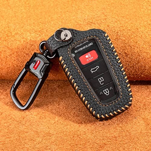 Yonufi para Toyota Key FOB Tampa com chaveiro, suporte de protetor de case de couro de couro compatível com 2018-2023