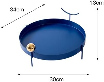 N/A Modelo de bandeja redonda de metal redonda Modelo de fruta Sala de estar Decoração suave (cor: B, tamanho
