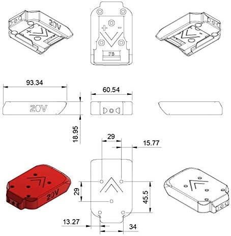 Adaptador de bateria 10AWG Technology Technology 10AWG para Dewalt ou Hercules 20V Max 18V Dock Power Connector Robotics