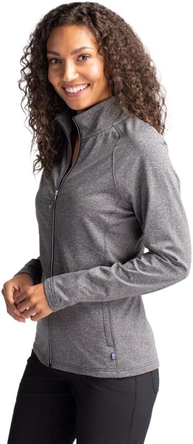 Cutter & Buck Ladie's Adapt Eco Knit Heather Reciclou Full Full Zip