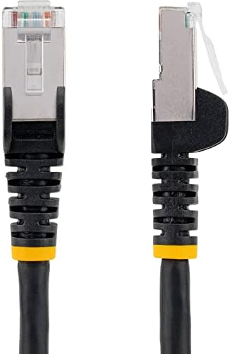 Startech.com Cabo Ethernet de 8ft 8ft - Halogênio zero de baixa fumaça - 10 gigabit 500MHz 100W POE RJ45 S/FTP Black Patch Cord Cordless