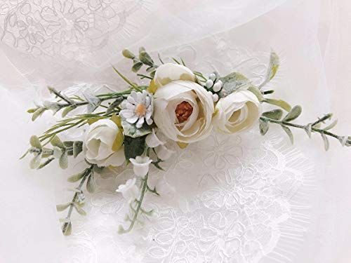 Fiddy898 Casamento Comnte de noiva Camellia pente de cabelo Ranunculus folha verde Floral Floral Headpipa 2002