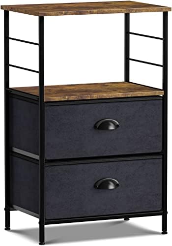 Sorbus NightStand Storage de prateleira de duas gaturas - móveis de cabeceira e peito de mesa final de sotaque para