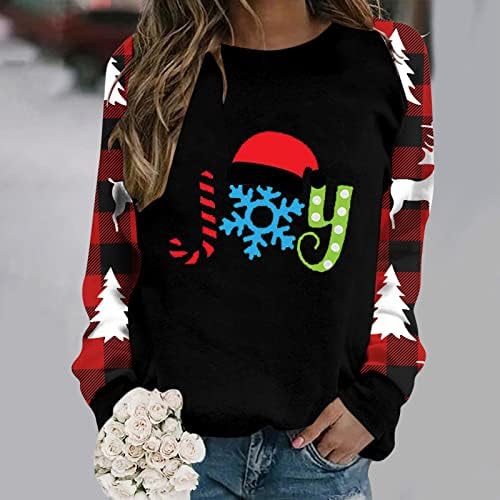 Mulheres casuais de manga longa Tops de Natal Round Round Pescoço Slim Fit Pullover Sweathirs Sweaters de moda