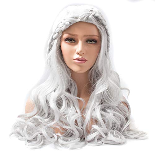 perucas femininas perucas de reposição de cabelo médias perucas sintéticas de trança longa para mulheres cor de lasca de 20 polegadas
