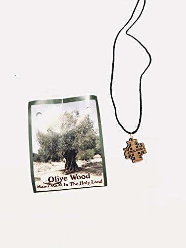 JMLA Olive Wood Colar Religious, Jerusalém Cross -1 Piece