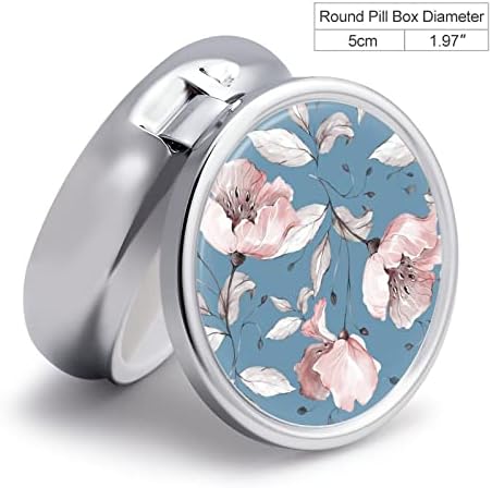 Pocket Pill Case Peach Blossom Travel Pill Holder Storage for Medicine Suplemento Óleos de peixe vitamina 5cm