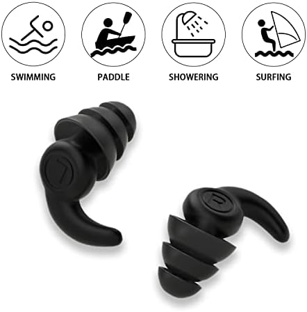 3 pares de plugues de ouvido de natação para adultos, tampões para os ouvidos de nadador de silicone reutilizáveis ​​à