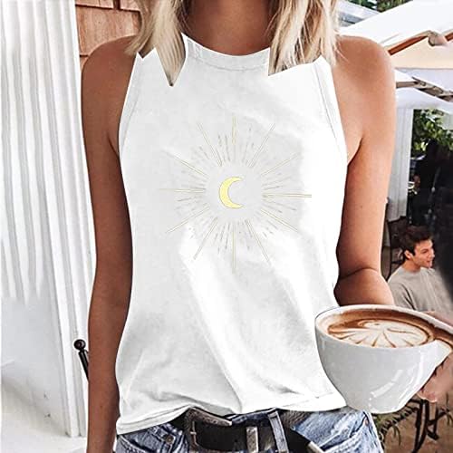 Lounge Bustier adolescente meninas adolescentes sem mangas tripulação spandex lua sol tanque cami tops bustier tshirts women fd