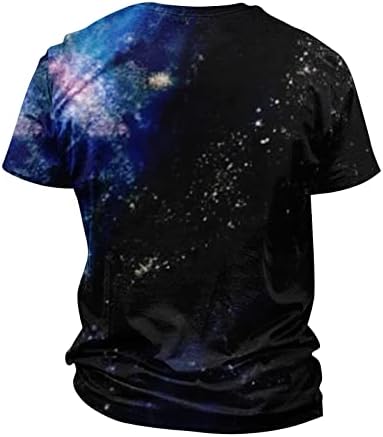 Unissex 3d Stary Sky Printing T-shirts Casual Casual Collar Cola de Manga Curta Camiseta de criatividade para homens para homens