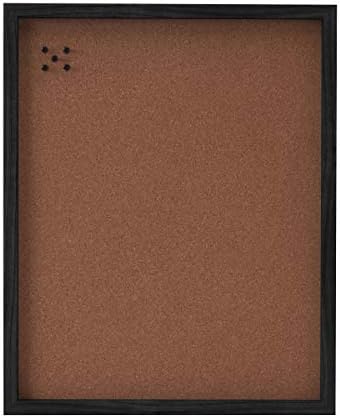 Mikasa Cork Board com 5 tachas, 21x17 polegadas, preto