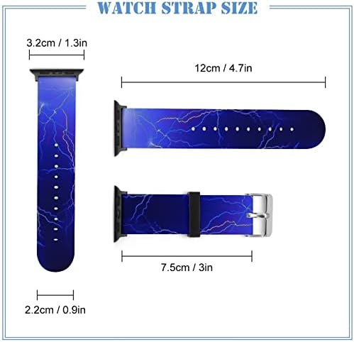 Blue Thunder Storm Silicone Strap for Apple Watch Redunda Relógio Bandas Compatíveis com Iwatch Series 8 7 6 5 4 3 SE