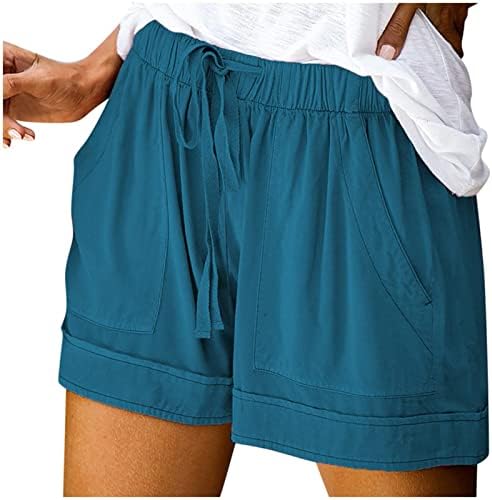 Jmmslmax shorts de ajuste solto para mulheres shorts da moda casual Cantura elástica de cordão