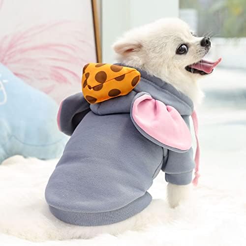 Hoodie de cães hdkuw, suéter de casaco quente de moletom, fantasia de clima frio para filhote pequeno cão médio