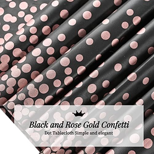 8 PCs Black e Rose Gold Dispositável Tabelas de mesa de plástico 54x108 polegadas Toneladas de mesa retangulares