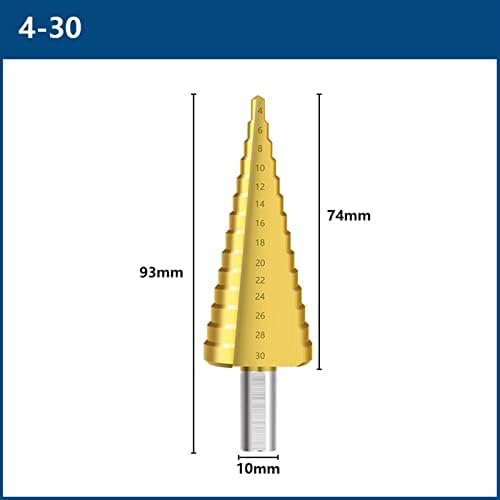 Zaahh 4-30mm ranhura reta etapa de etapa bit revestido com fura de metal de madeira ferramentas de perfuração 1pcs