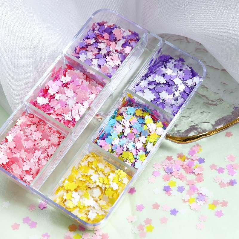 Pétalas de flores de 3 mm lantejas pregos acessórios misturam flocos de glitter decorações de arte de unhas de suprimentos