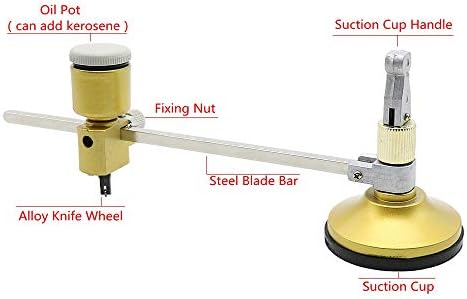 Cortador de vidro da Compass Circle Ajustável com o corte de abertura do copo de sucção