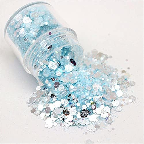 1jar mistura unhas de unhas glitter lantejas pigmentos hexagonais flocos de lantejoulas de face de maquiagem para manicure