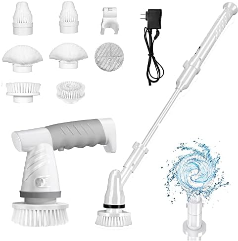 Szfixez Electric Spin Spin com limpeza substituível Cabeças de escova longa e curta Conjunto de lavagem de chuveiro de chuveiro